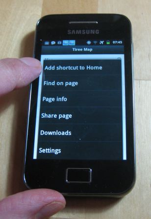 select 'Add shortcut to Home'